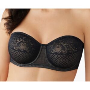 Elegant Black Lace Strapless Bra